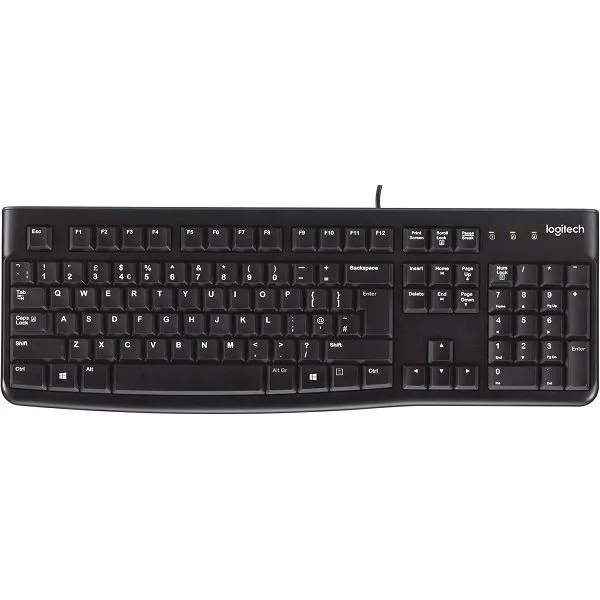 Tipkovnica Logitech K120, žičana, HR Layout, Black, OEM